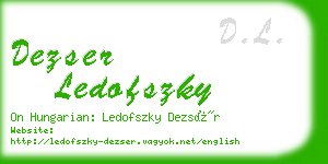 dezser ledofszky business card